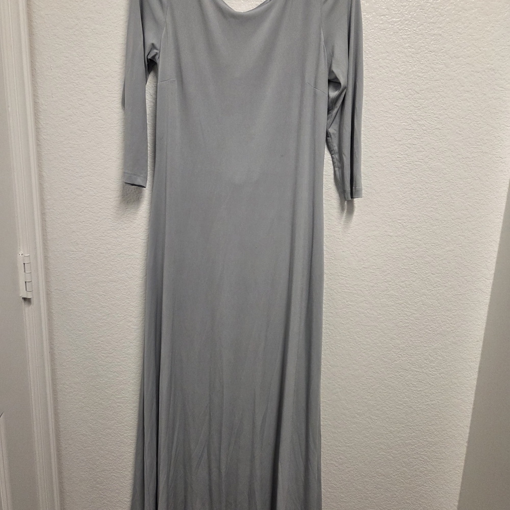 Badgley Mischka Long Sleeve Gray Dress